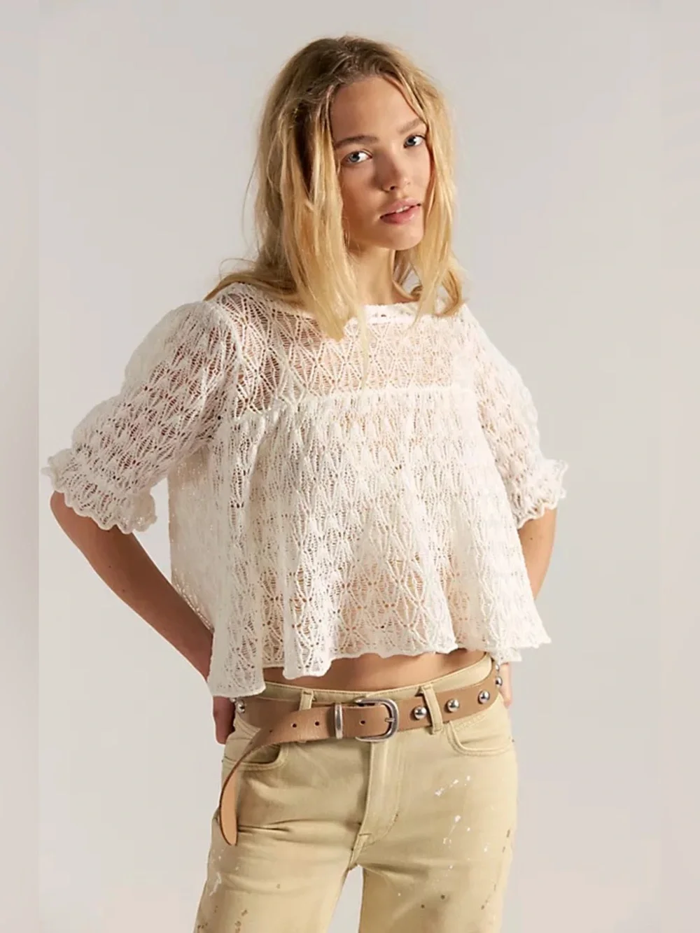 NWT! FP Free People Moonstruck Babydoll Blouse Sz Medium